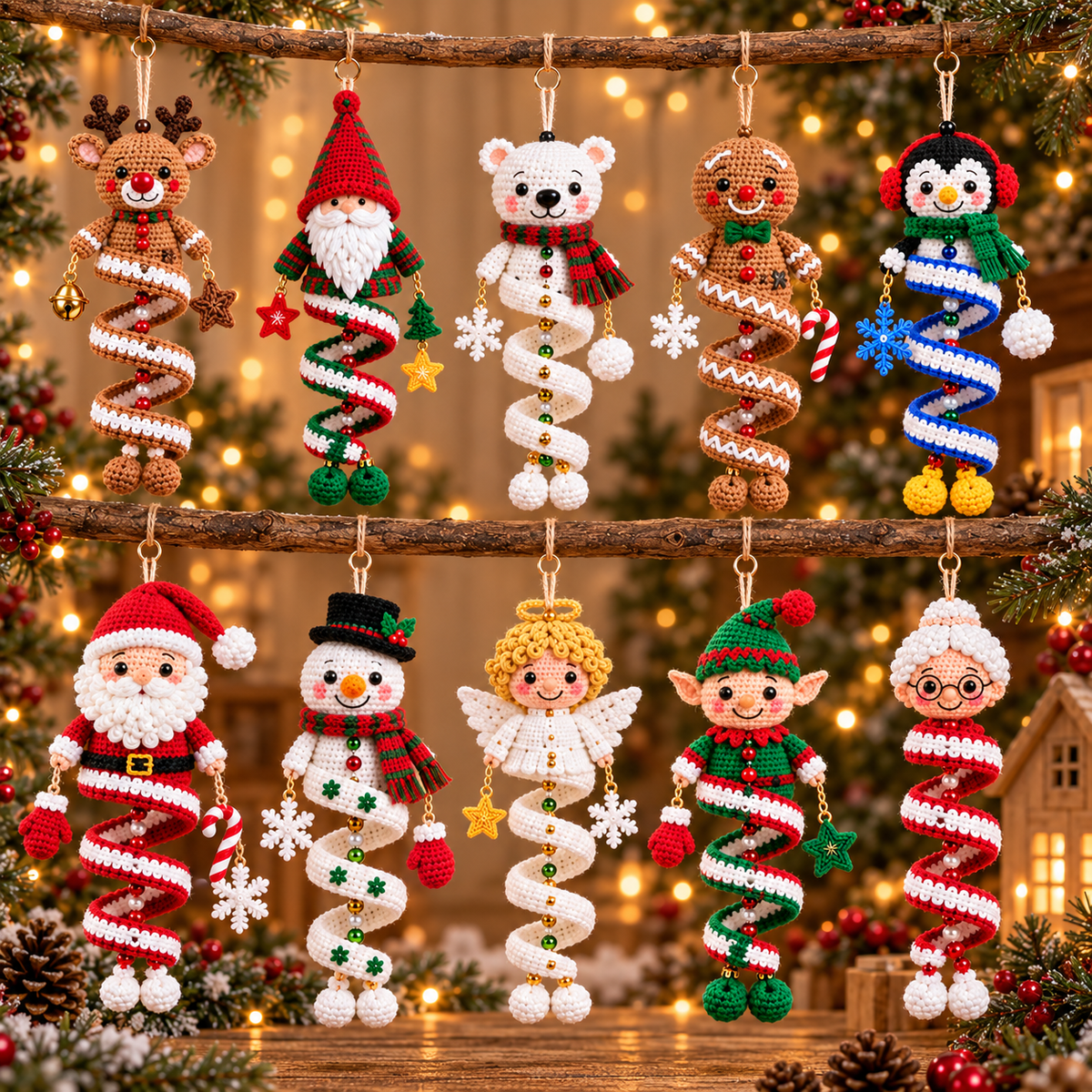 Christmas Spiral Ornament Crochet Pattern Bundle