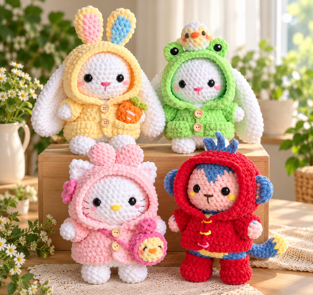 Bunnitty Crochet Bundle – 4 Hoodie Styles